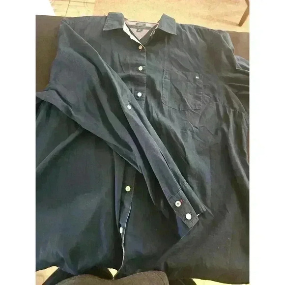 Tommy Hilfiger Blue Classic Fit Button Down Long Sleeve Collar Shirt XL - Picture 4 of 6